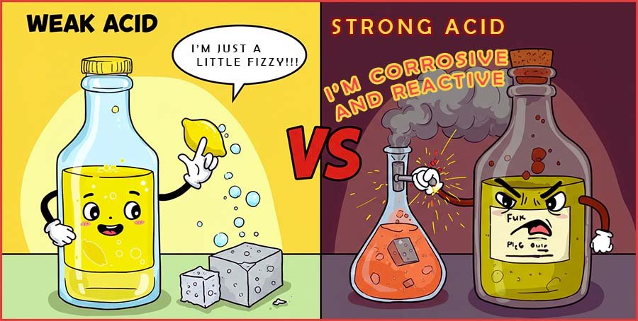 Differences between weak and strong acids